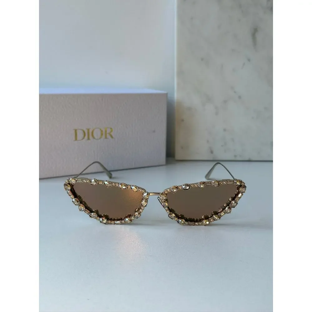 NEW Dior MissDior B1U Sunglasses in Gold Crystal Embellished